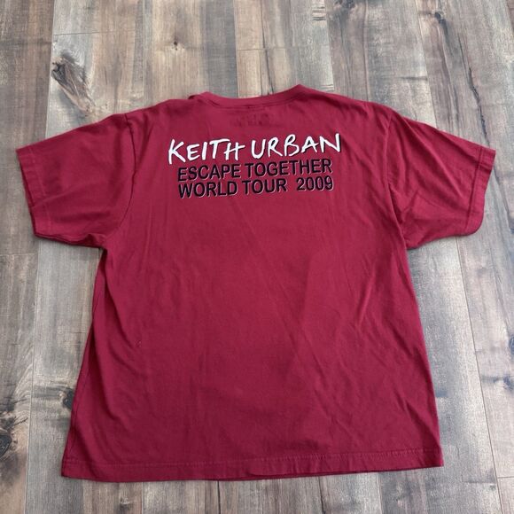 Keith Urban Escape Together World Tour 2009 T-Shirt Men's Size Large Red Country - Picture 2 of 4